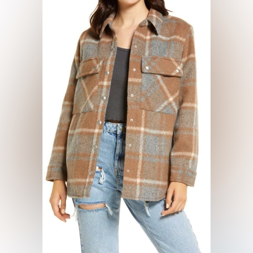 Blank NYC Womens Size S Plaid Shacket